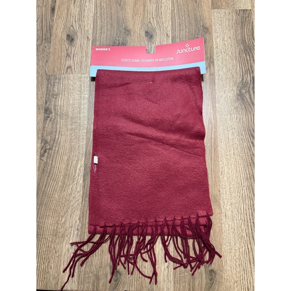 Juncture Womens Fleece Scarf Red New